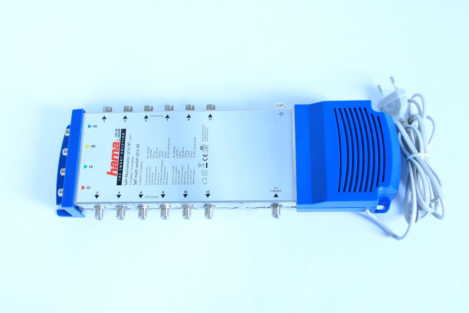 Hama Multischalter Lypsi SE 5/12 DVB-S2 T2 LNB SAT Satellit Verteiler 12 Teilnehmer