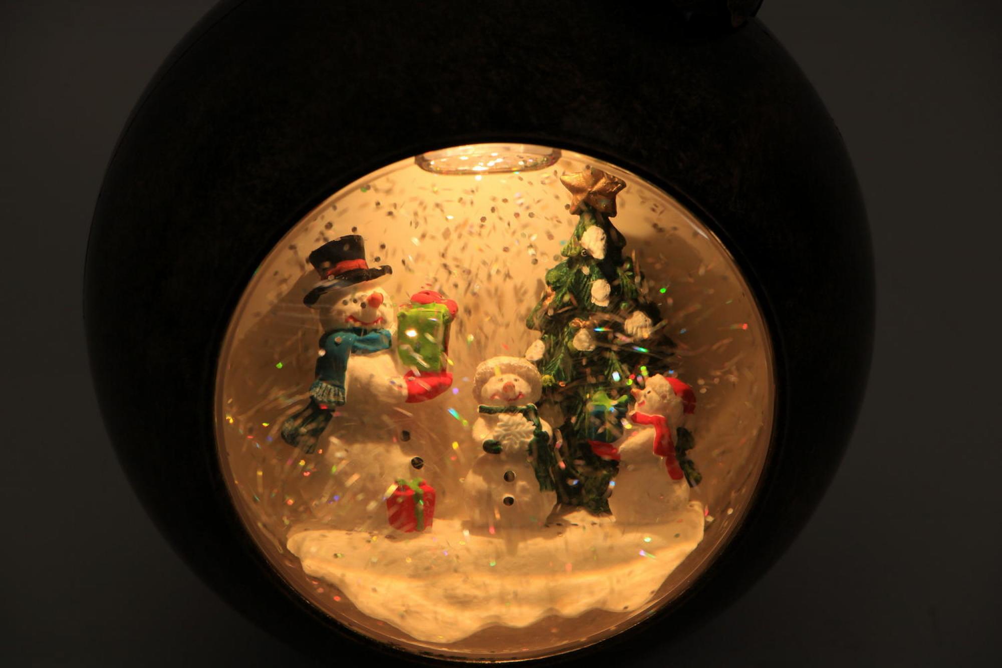 Konstsmide wassergefüllte LED Weihnachtskugel Schneemann X-Mas Deko 4361-000