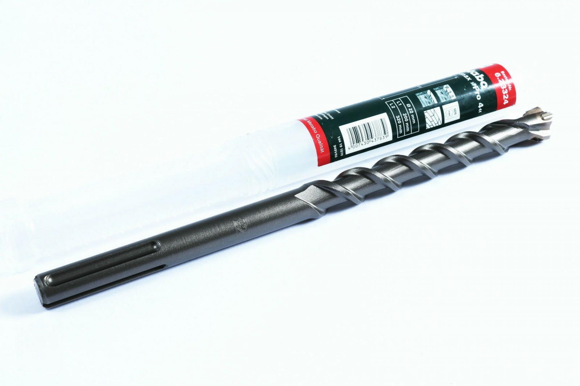 Metabo SDS max Pro 4 HM Hammer Bohrer Ø 22 mm Länge 200 / 320 mm Beton 623324000