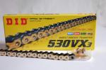 DID VX3 530 X-Ring Motorradkette verstärkt Gold 104 Glieder offen + Nietschloss